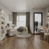 Thiết kế căn hộ studio 28m2 Vinhomes Smart City tone sáng hiện đại